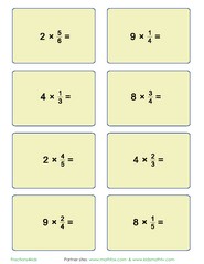 Multiplication of whole numbers by fractions